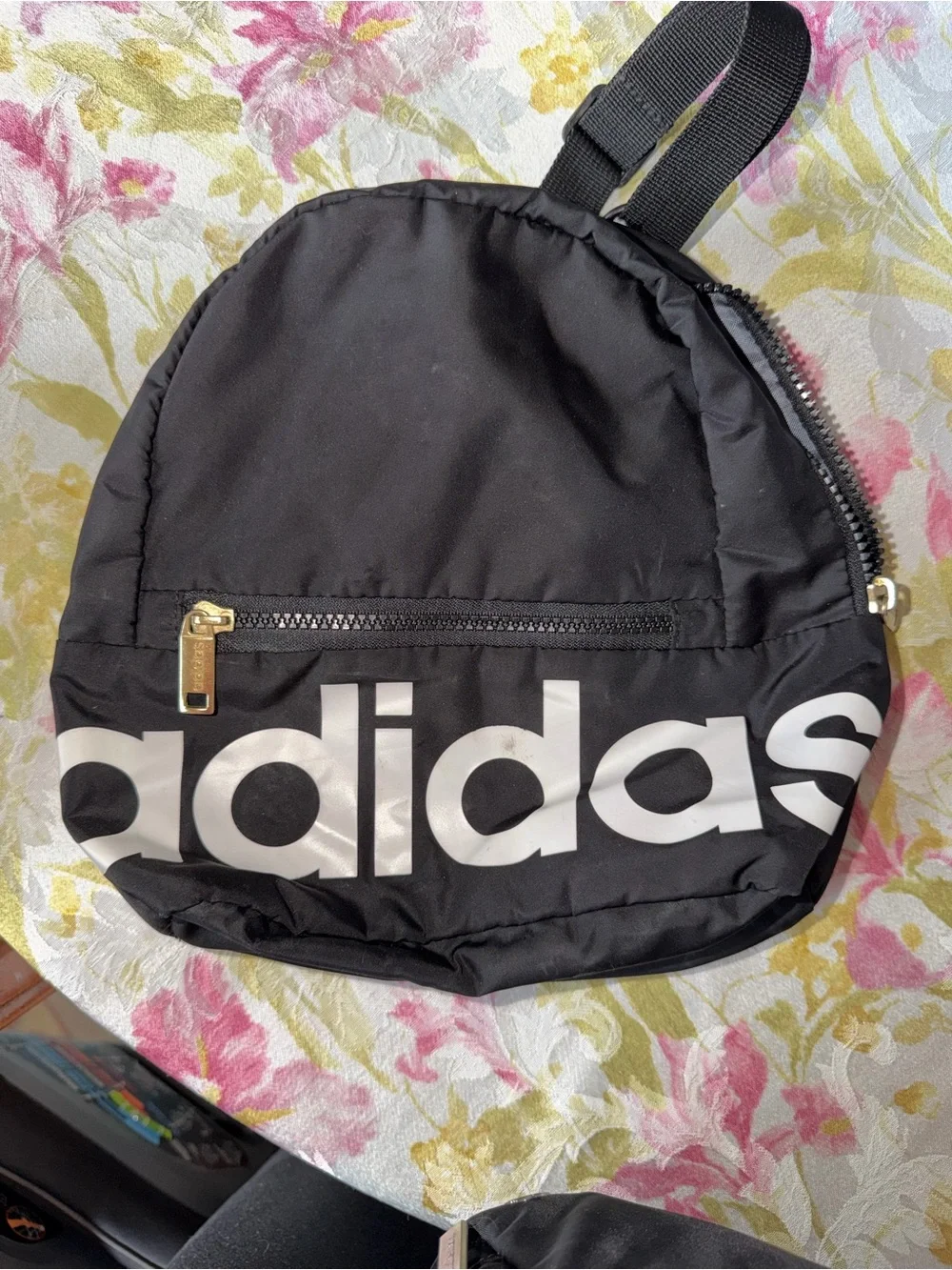 adidas Black Round Logo Crossbody Backpack